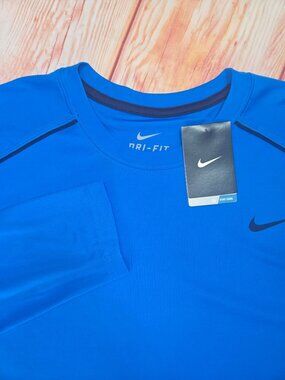 Nike Dri-Fit Long Sleeve Blue Athletic Shirt Size XL NWT New